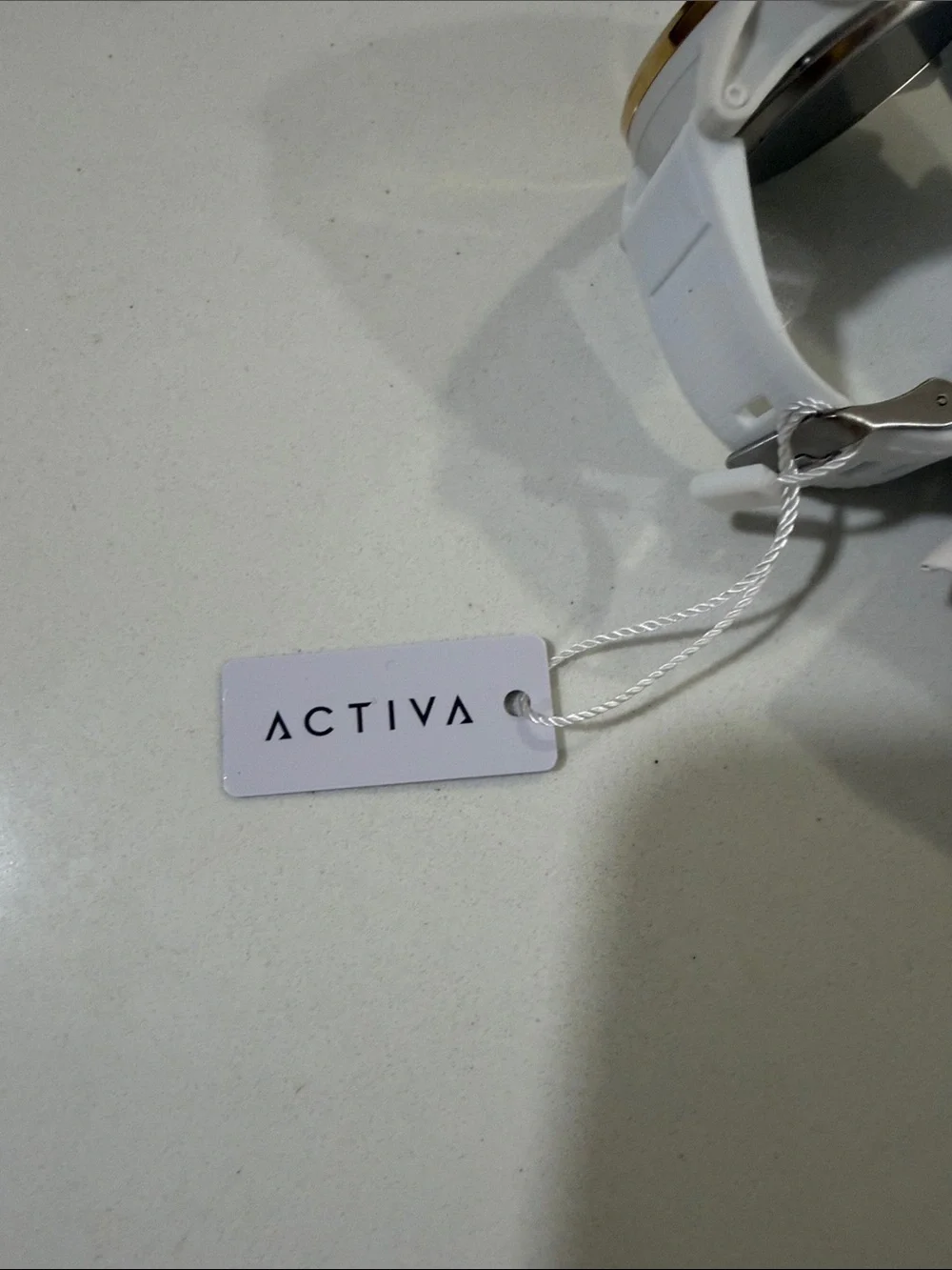Ativa White Silicone Watch with Gold Bezel